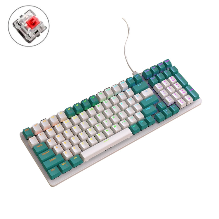 ZIYOU LANG  K3 100 Keys Game Glowing Wired Mechanical Keyboard, Cable Length: 1.5m, Style:, K3  Water Green Version Red Axis, K3 Bee Version Red Axis, K3 Micro Light Hot Plug Version Red Axis, K3 Water Green Hot Plug Version Green Axis                 ...