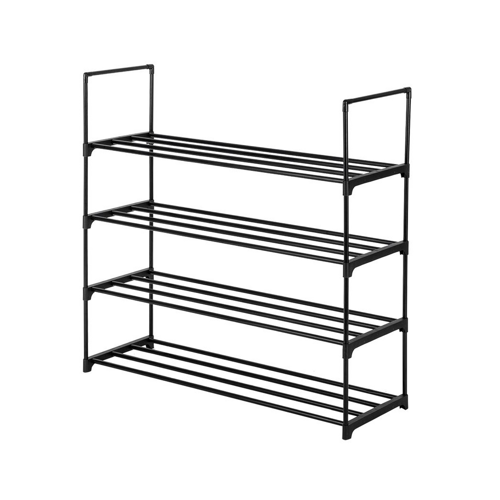 4 Tiers Shoe Rack Shoe Tower Shelf Storage Organizer For Bedroom, Entryway, Hallway, and Closet Black Color